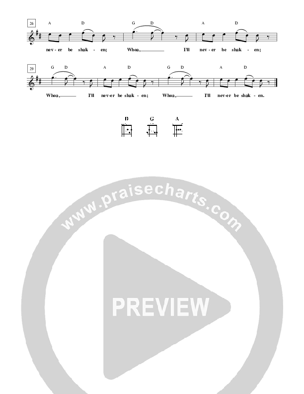 Never Be Shaken Lead Sheet (Jared Anderson)