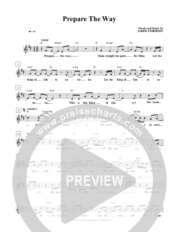 Prepare The Way Lead Sheet (Jared Anderson)