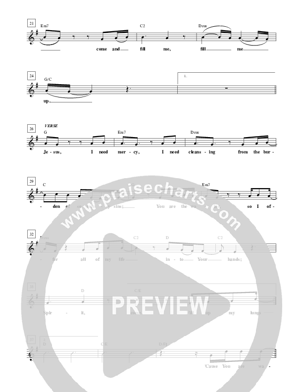 Fill Me Up Lead Sheet (Jared Anderson)