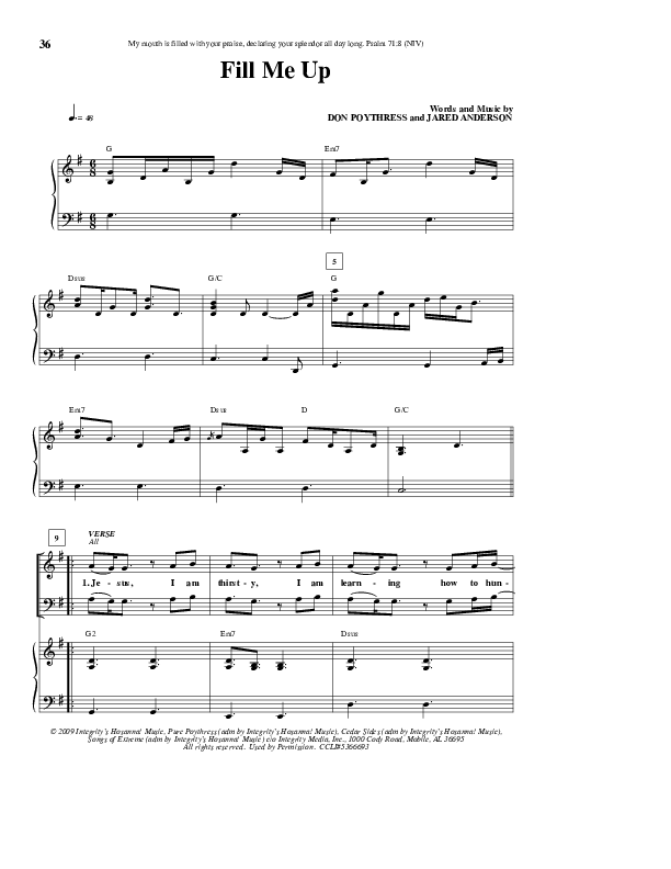 Fill Me Up Lead & Piano (Jared Anderson)