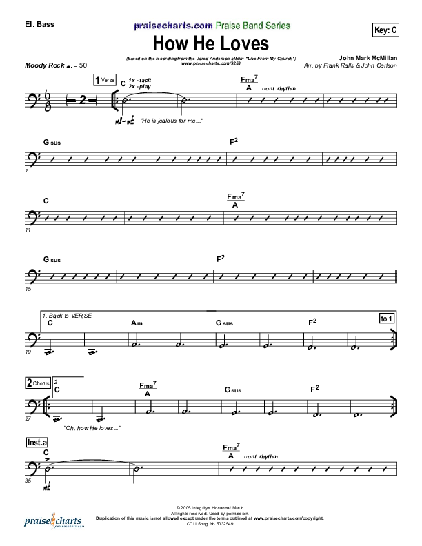 How He Loves Bass Guitar (Jared Anderson)