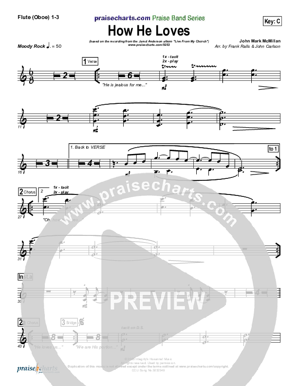 How He Loves Flute/Oboe 1/2/3 (Jared Anderson)