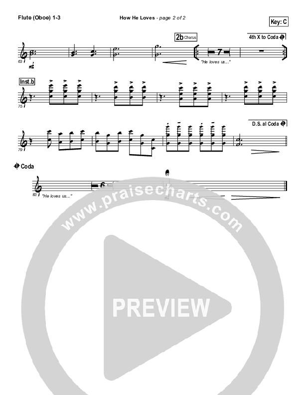 How He Loves Flute/Oboe 1/2/3 (Jared Anderson)