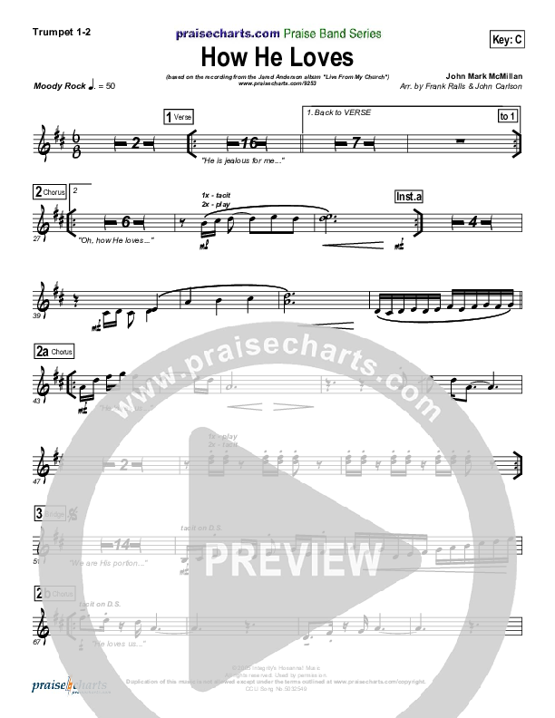 How He Loves Trumpet 1,2 (Jared Anderson)