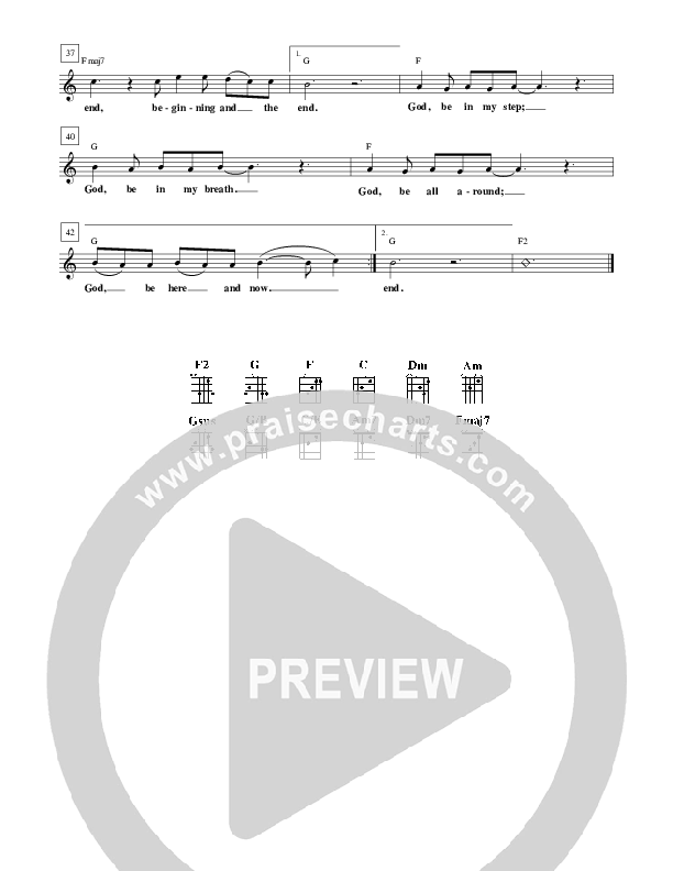 God Be In My Head Lead Sheet (Jared Anderson)