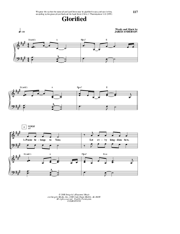 Glorified Piano/Vocal & Lead (Jared Anderson)
