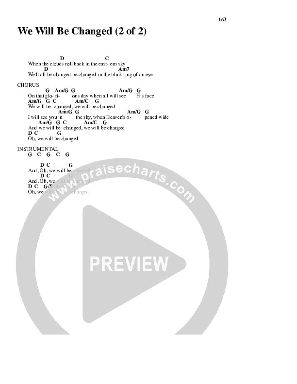 We Will Be Changed Chord Chart (Jared Anderson)