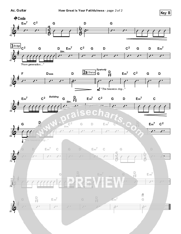 How Great Is Your Faithfulness Acoustic Guitar (Matt Redman)