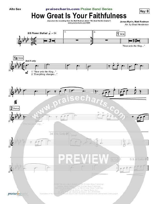 How Great Is Your Faithfulness Alto Sax (Matt Redman)
