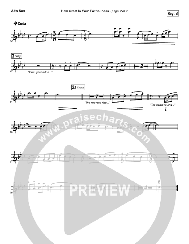 How Great Is Your Faithfulness Alto Sax (Matt Redman)