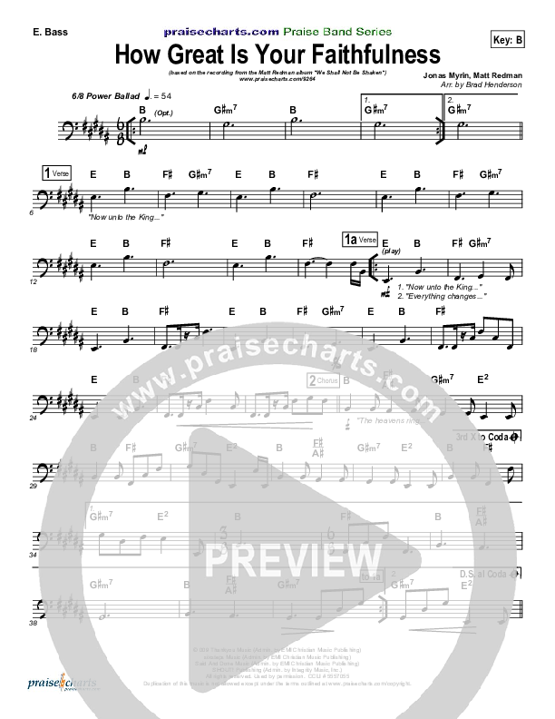 How Great Is Your Faithfulness Bass Guitar (Matt Redman)
