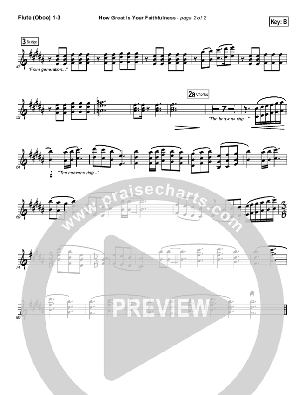 How Great Is Your Faithfulness Flute/Oboe 1/2/3 (Matt Redman)
