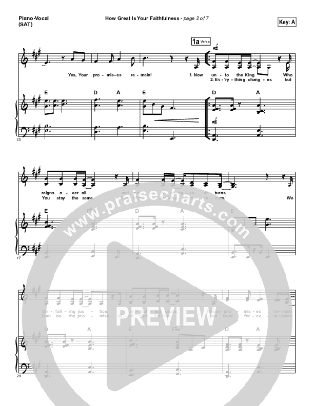How Great Is Your Faithfulness Piano/Vocal (SAT) (Matt Redman)