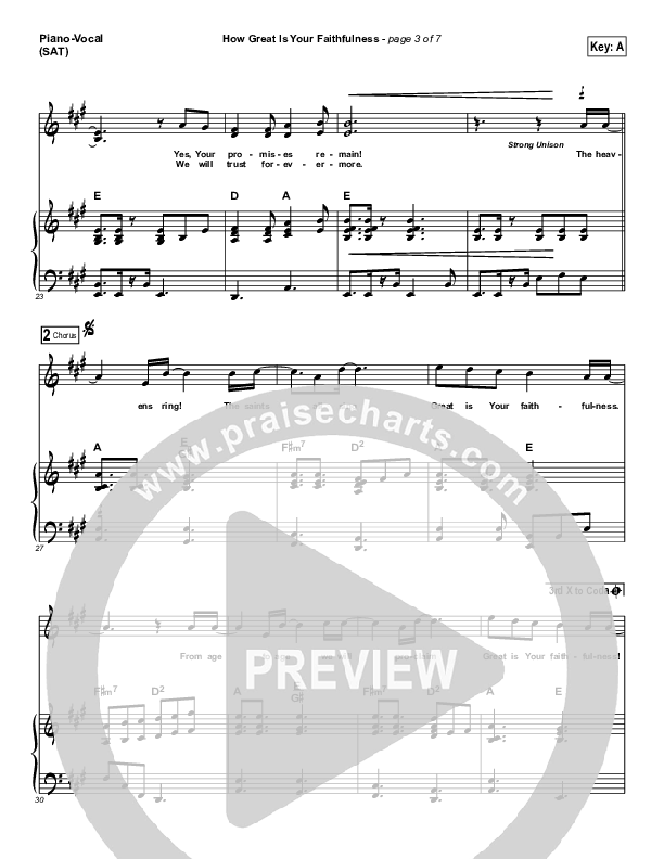 How Great Is Your Faithfulness Piano/Vocal (SAT) (Matt Redman)