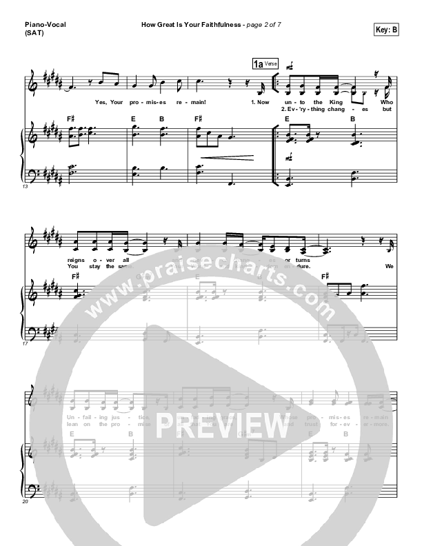 How Great Is Your Faithfulness Piano/Vocal (Matt Redman)