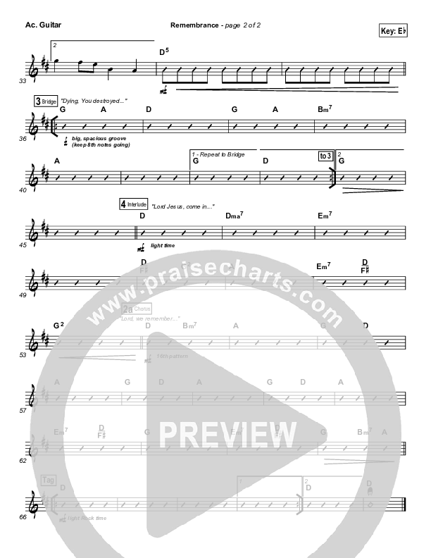 Remembrance Acoustic Guitar (Matt Redman)