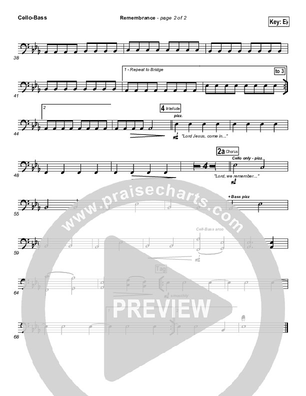 Remembrance Cello/Bass (Matt Redman)