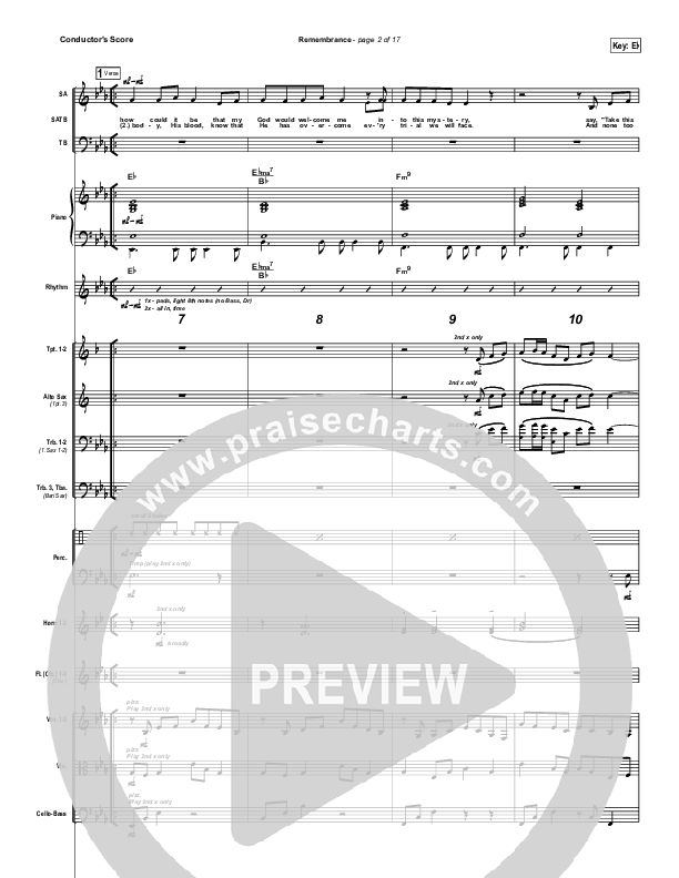 Remembrance Conductor's Score (Matt Redman)