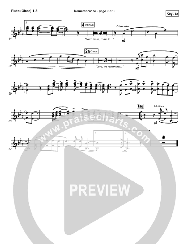 Remembrance Flute/Oboe 1/2/3 (Matt Redman)