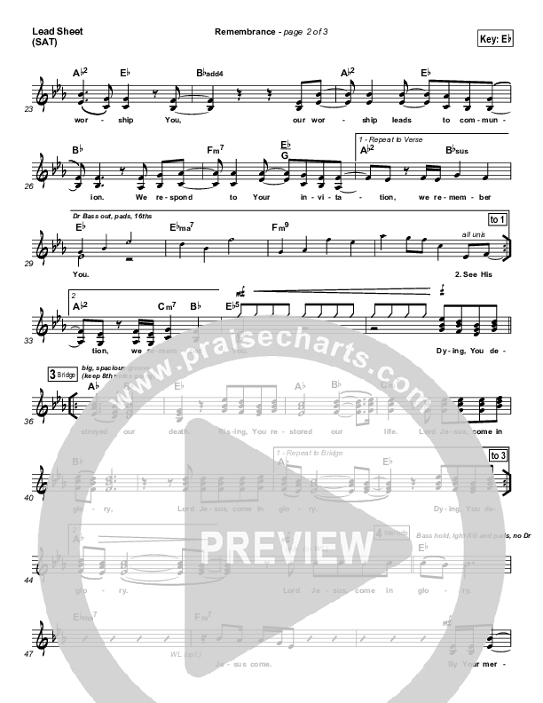 Remembrance Lead Sheet (Matt Redman)