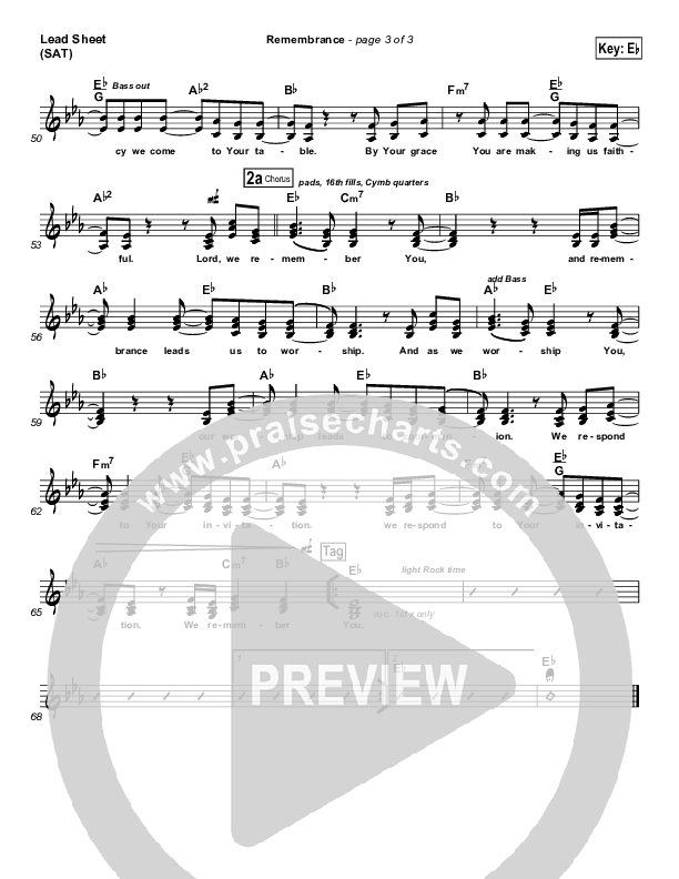 Remembrance Lead Sheet (Matt Redman)
