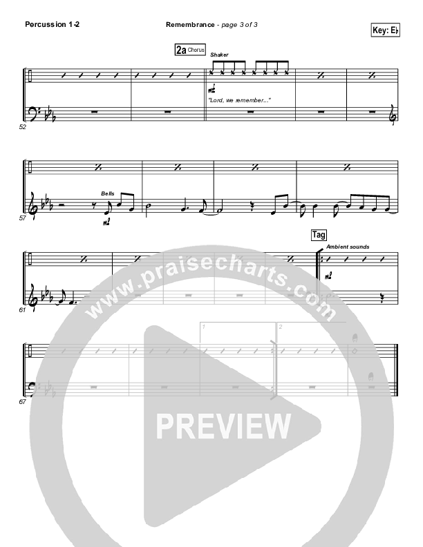 Remembrance Percussion 1/2 (Matt Redman)