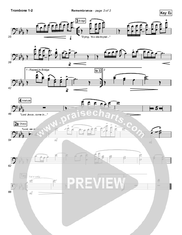 Remembrance Trombone 1/2 (Matt Redman)