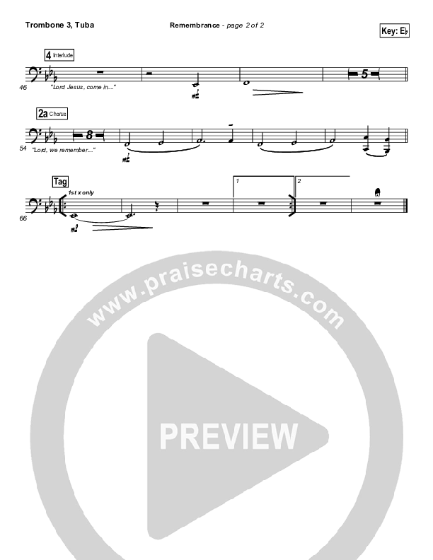 Remembrance Trombone 3/Tuba (Matt Redman)