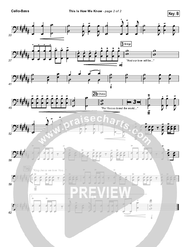 This Is How We Know Cello/Bass (Matt Redman)