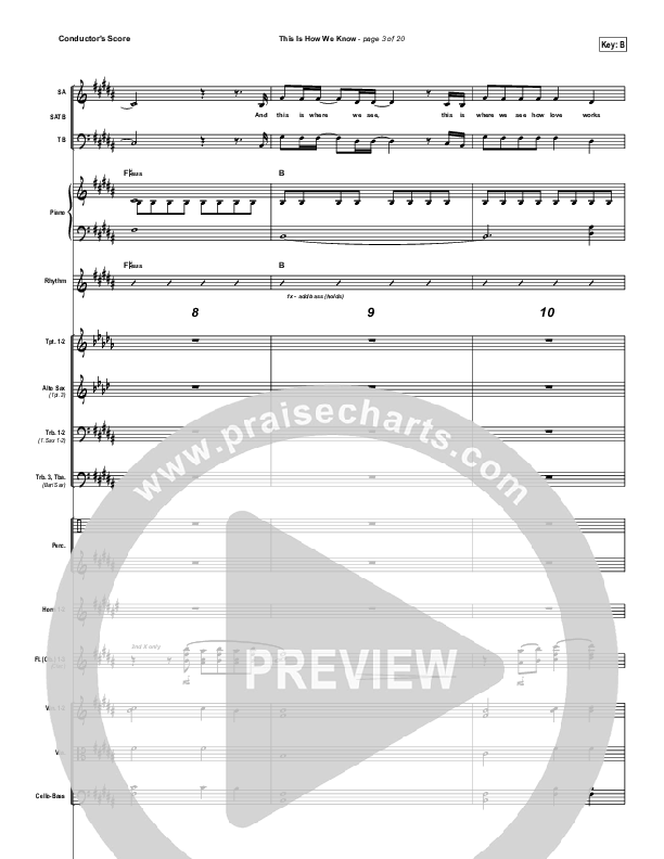 This Is How We Know Conductor's Score (Matt Redman)