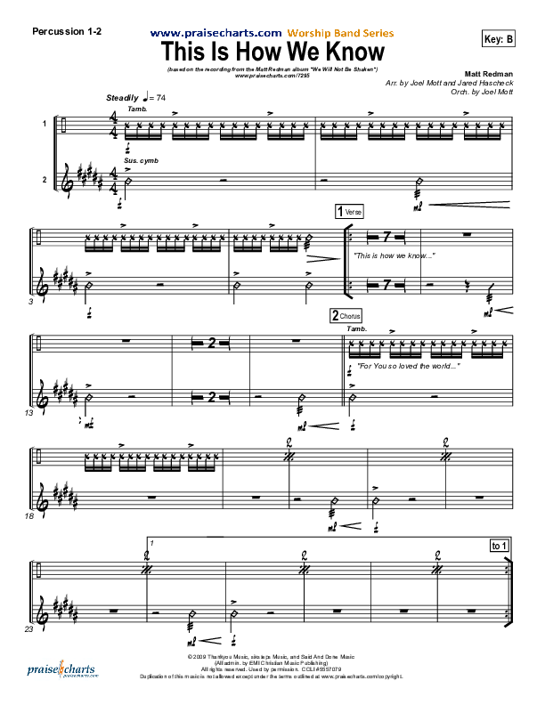 This Is How We Know Percussion 1/2 (Matt Redman)