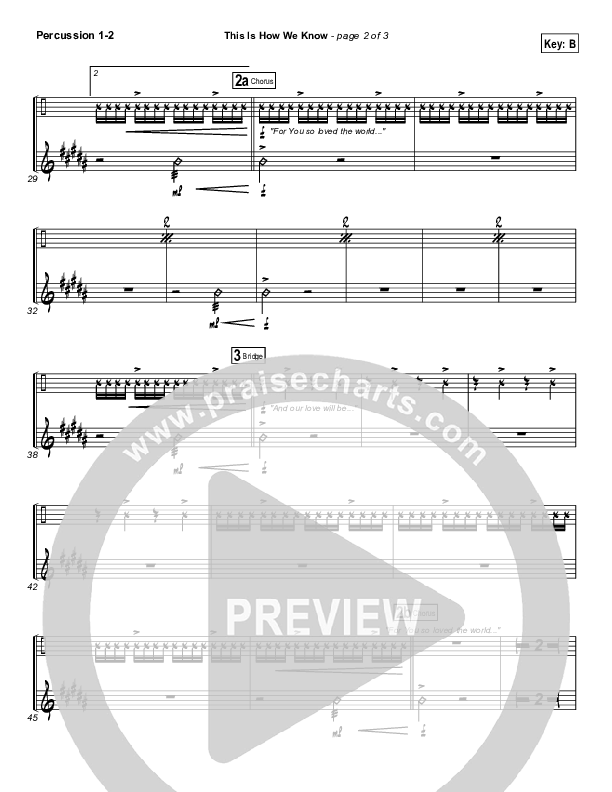 This Is How We Know Percussion 1/2 (Matt Redman)