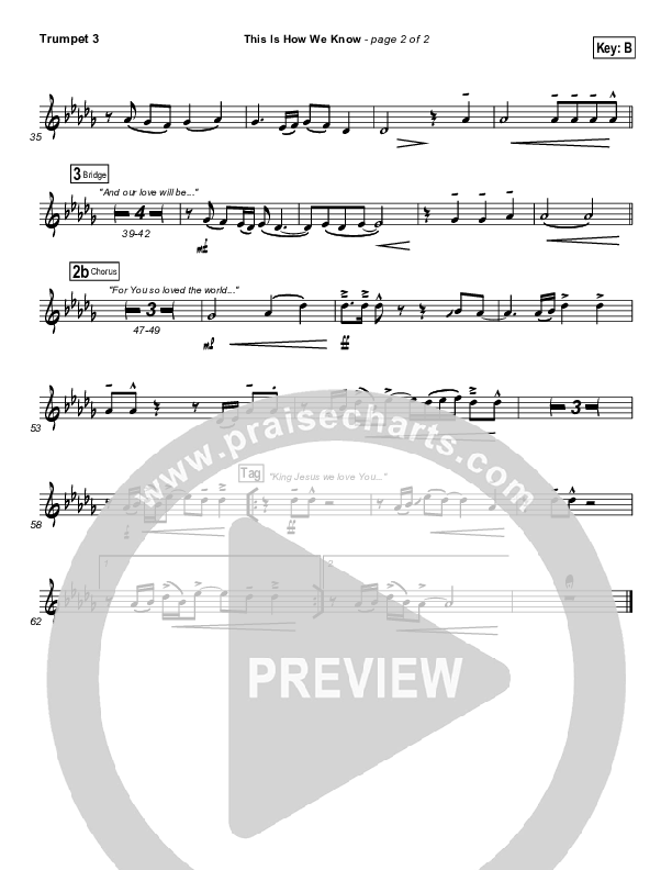 This Is How We Know Trumpet 3 (Matt Redman)