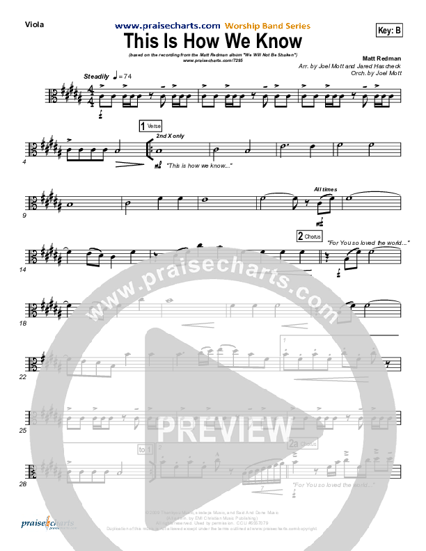 This Is How We Know Viola (Matt Redman)