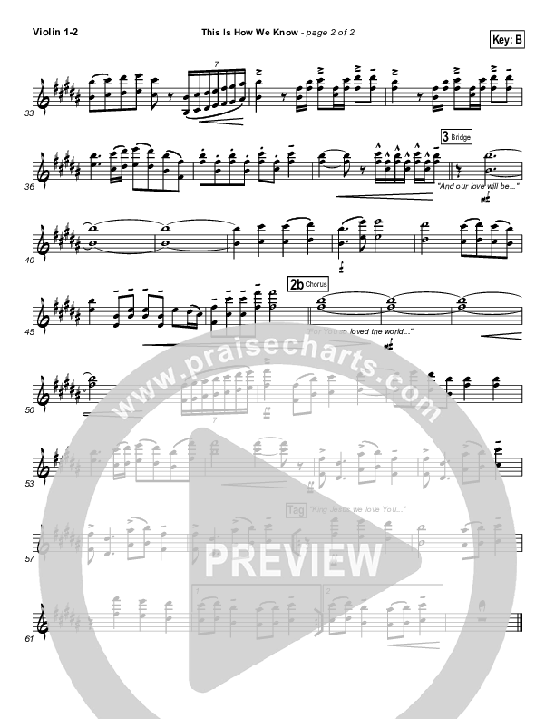 This Is How We Know Violin 1/2 (Matt Redman)