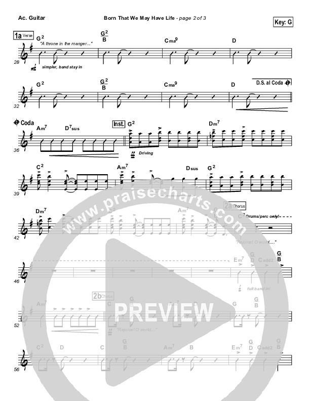 Born That We May Have Life Acoustic Guitar (Chris Tomlin)