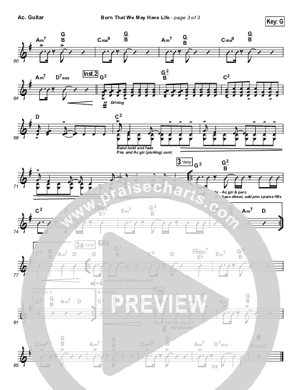 Born That We May Have Life Acoustic Guitar (Chris Tomlin)