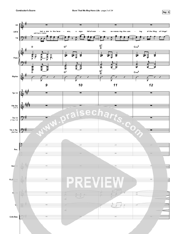 Born That We May Have Life Conductor's Score (Chris Tomlin)