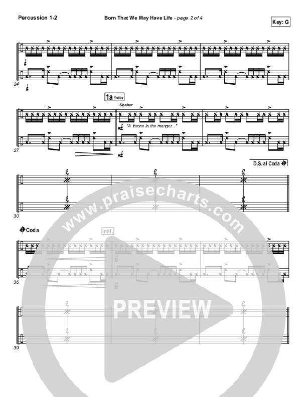 Born That We May Have Life Percussion (Chris Tomlin)