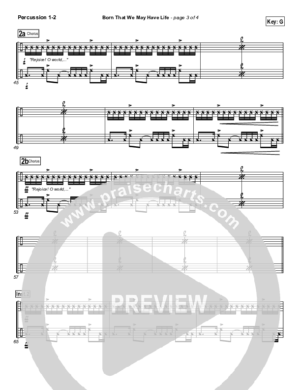 Born That We May Have Life Percussion (Chris Tomlin)