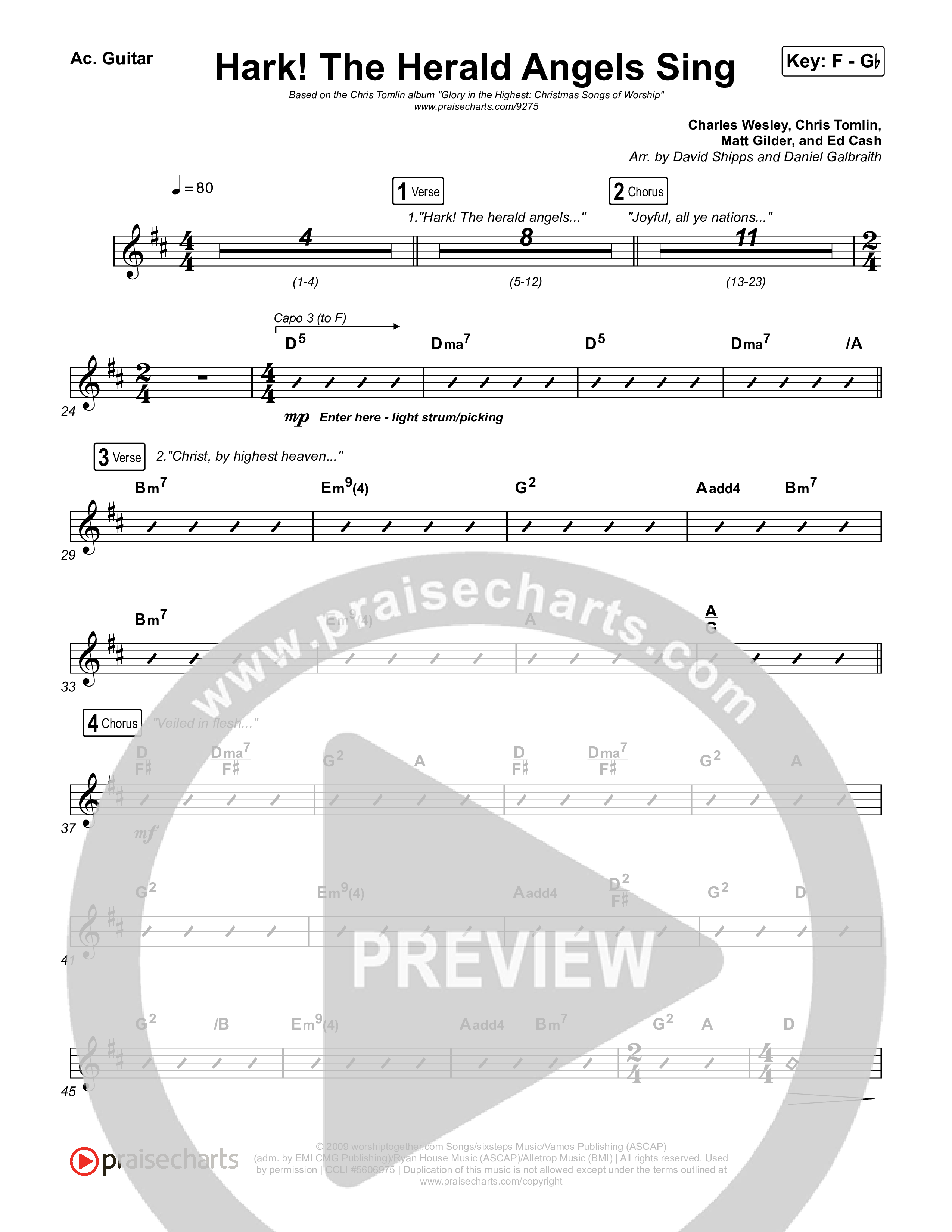 Hark The Herald Angels Sing Acoustic Guitar (Chris Tomlin)