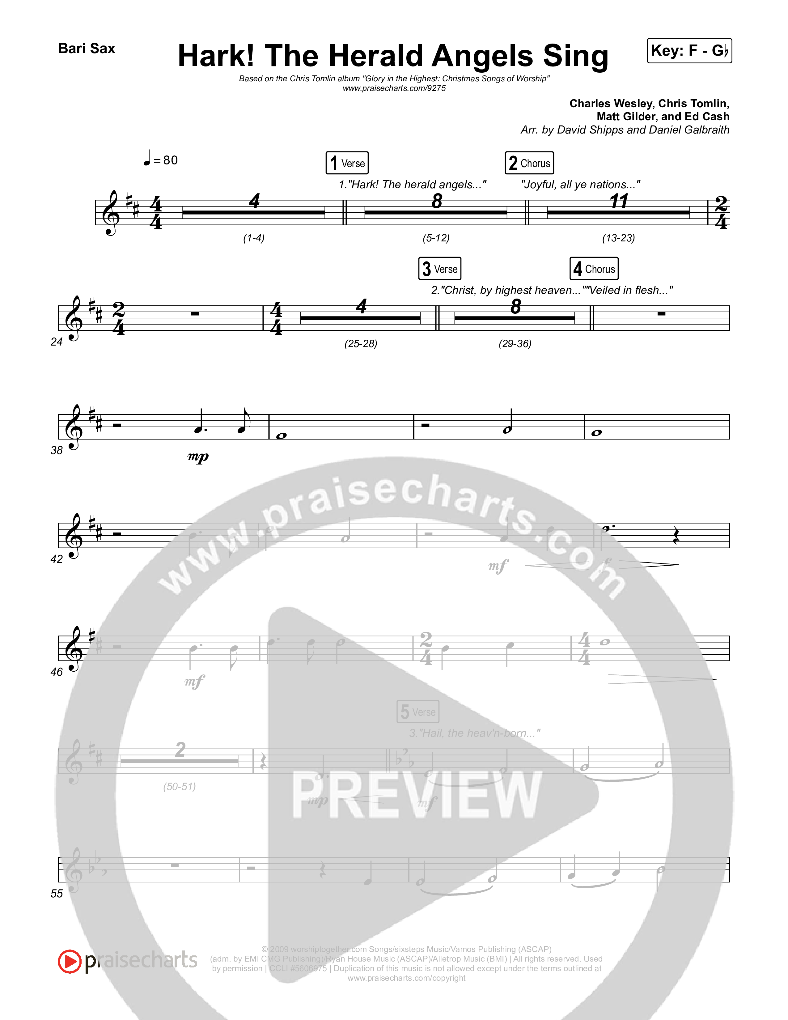 Hark The Herald Angels Sing Bari Sax (Chris Tomlin)