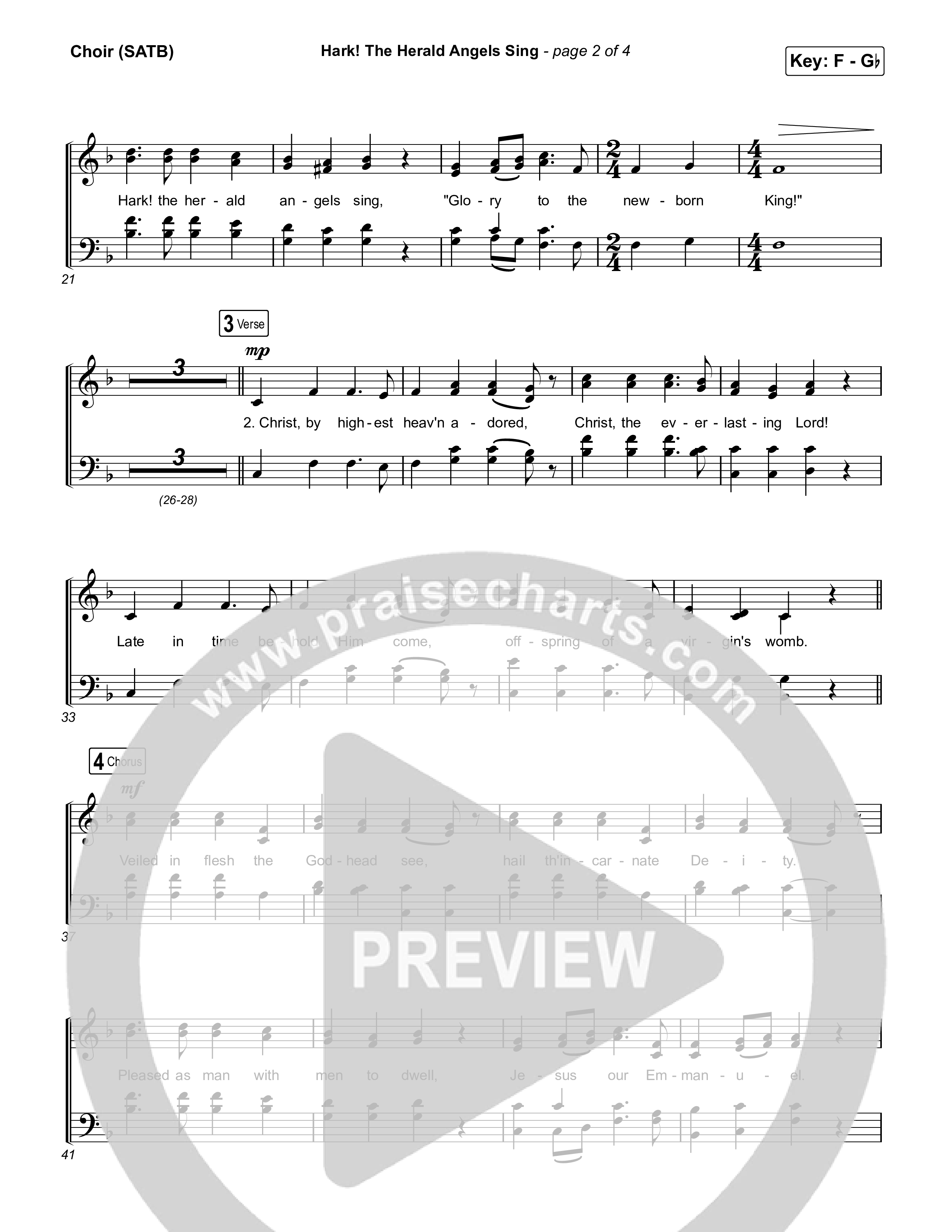 Hark The Herald Angels Sing Choir Sheet (SATB) (Chris Tomlin)