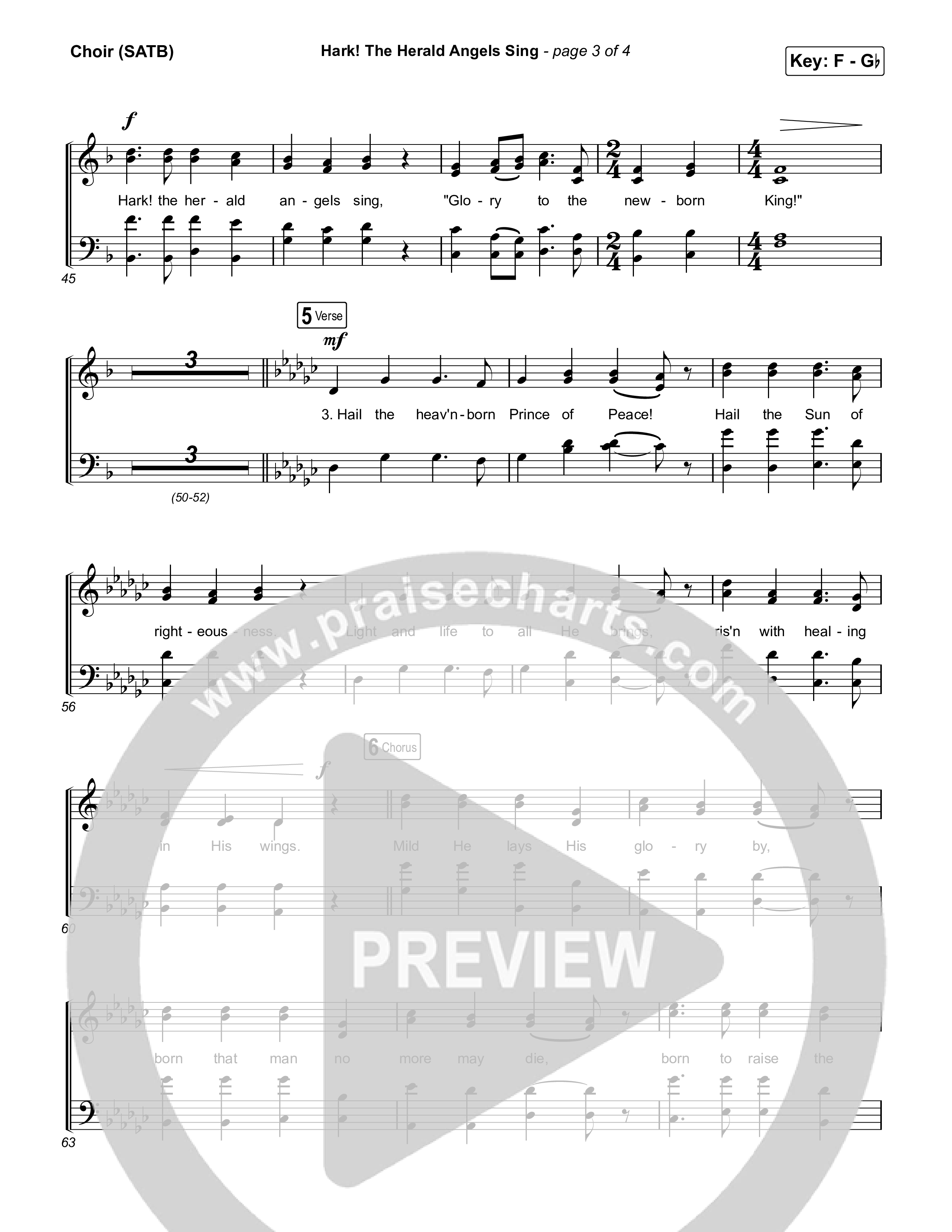 Hark The Herald Angels Sing Choir Sheet (SATB) (Chris Tomlin)