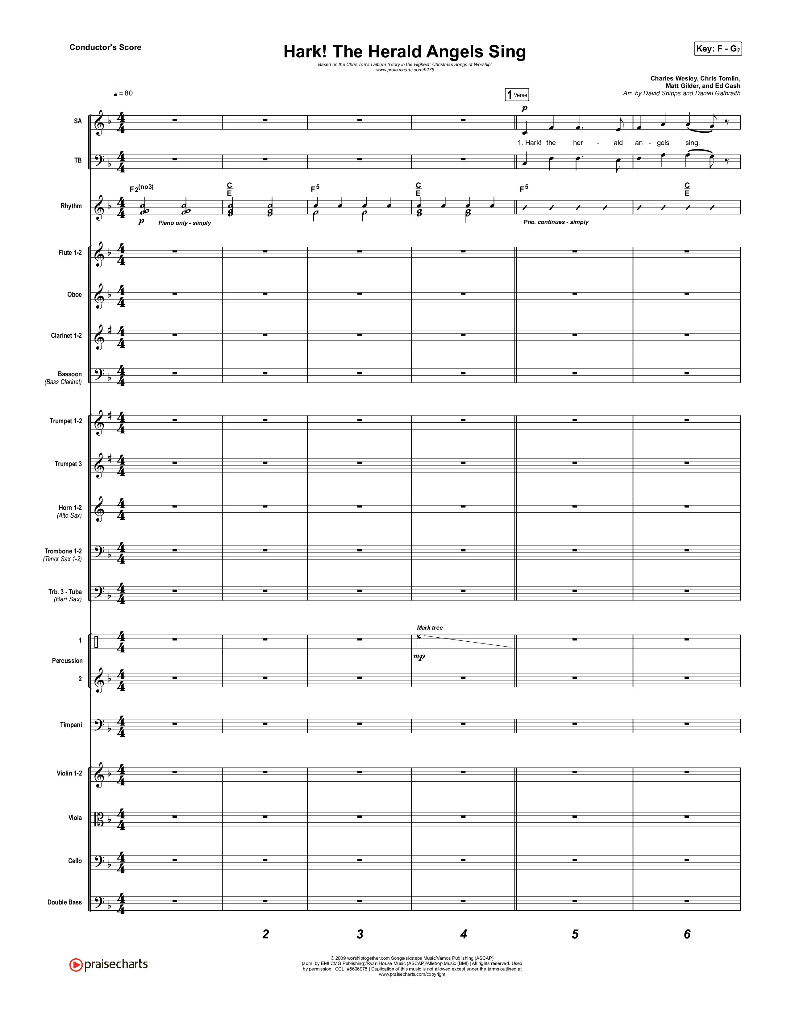 Hark The Herald Angels Sing Conductor's Score (Chris Tomlin)