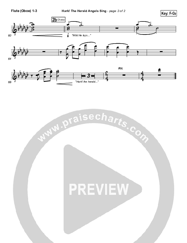 Hark The Herald Angels Sing Flute/Oboe 1/2/3 (Chris Tomlin)