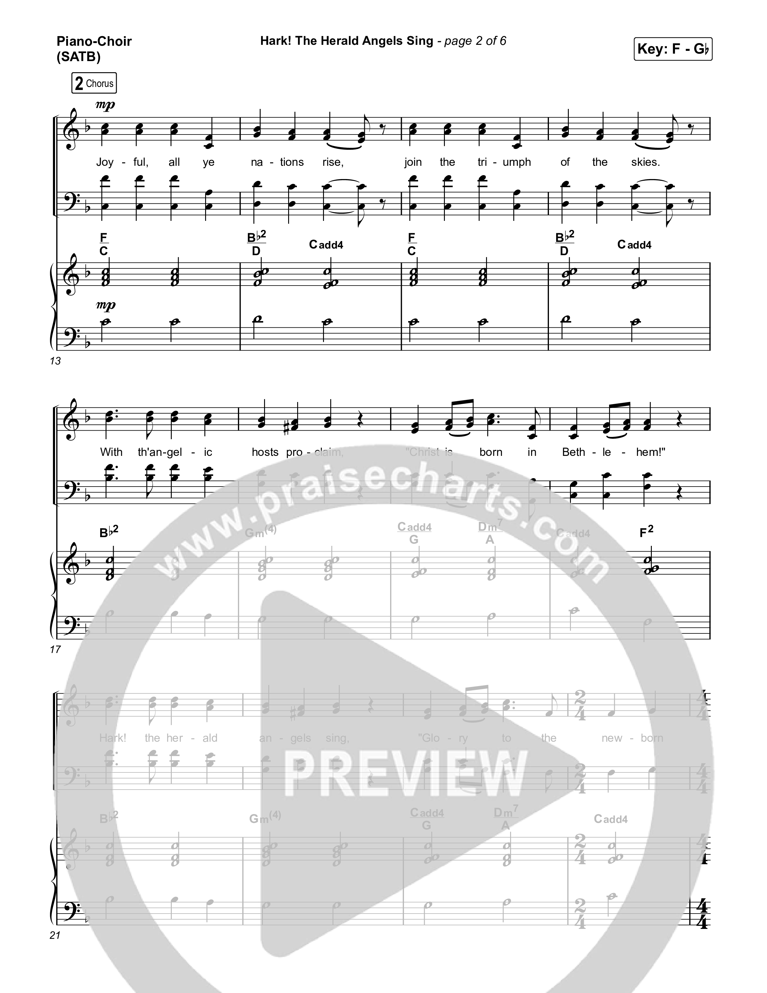 Hark The Herald Angels Sing Piano/Choir (SATB) (Chris Tomlin)