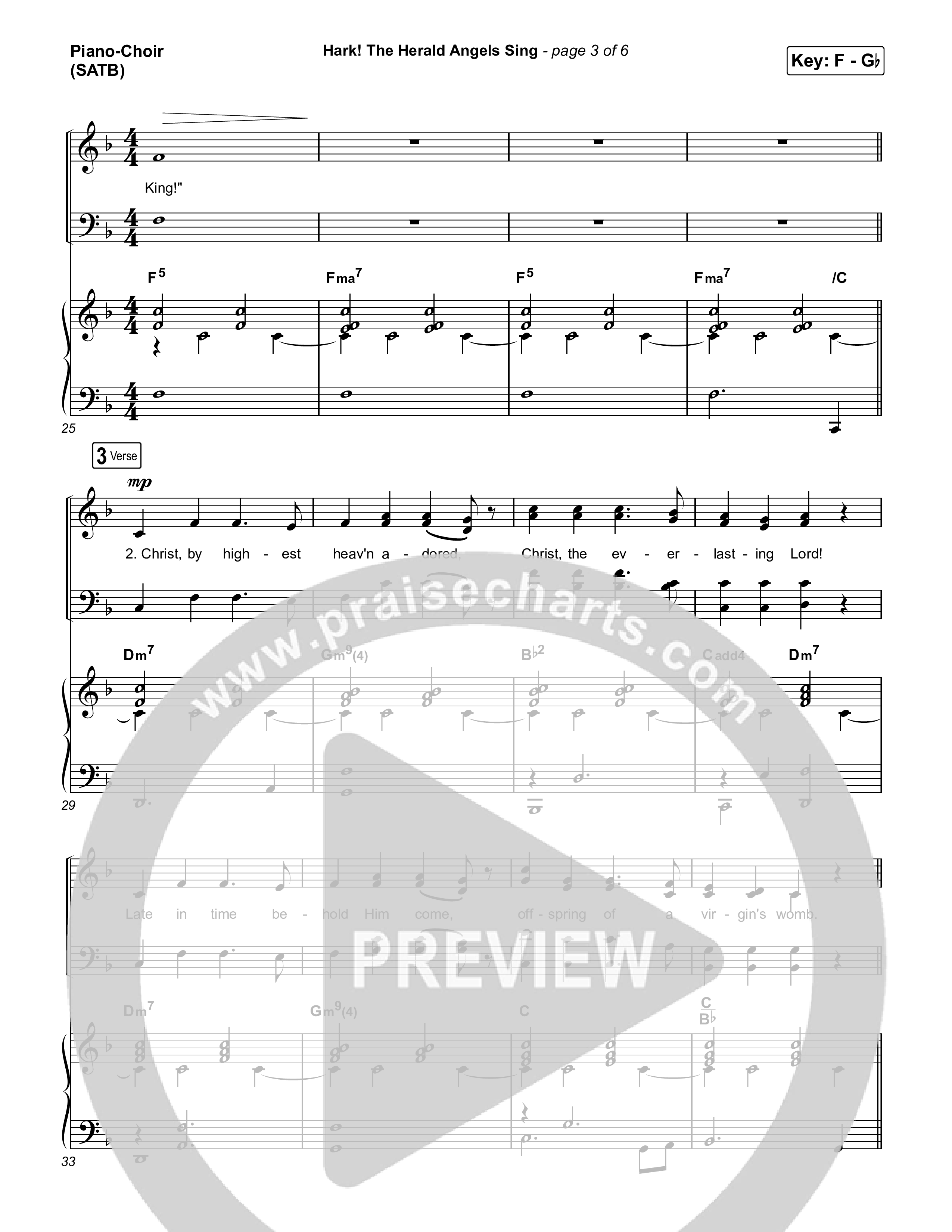 Hark The Herald Angels Sing Piano/Choir (SATB) (Chris Tomlin)