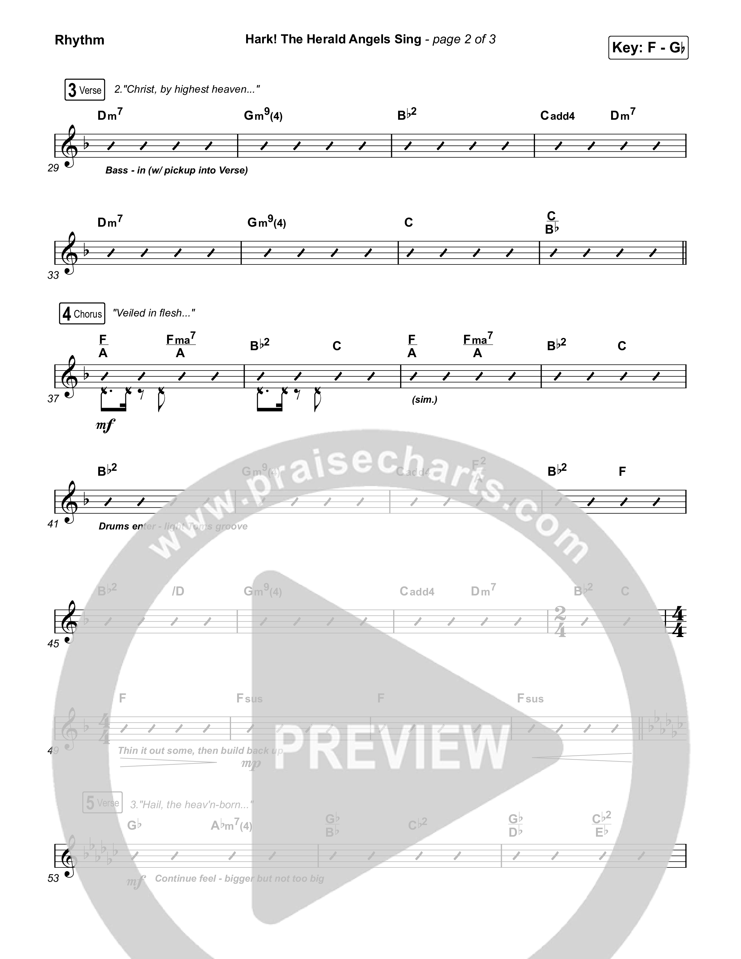 Hark The Herald Angels Sing Rhythm Chart (Chris Tomlin)