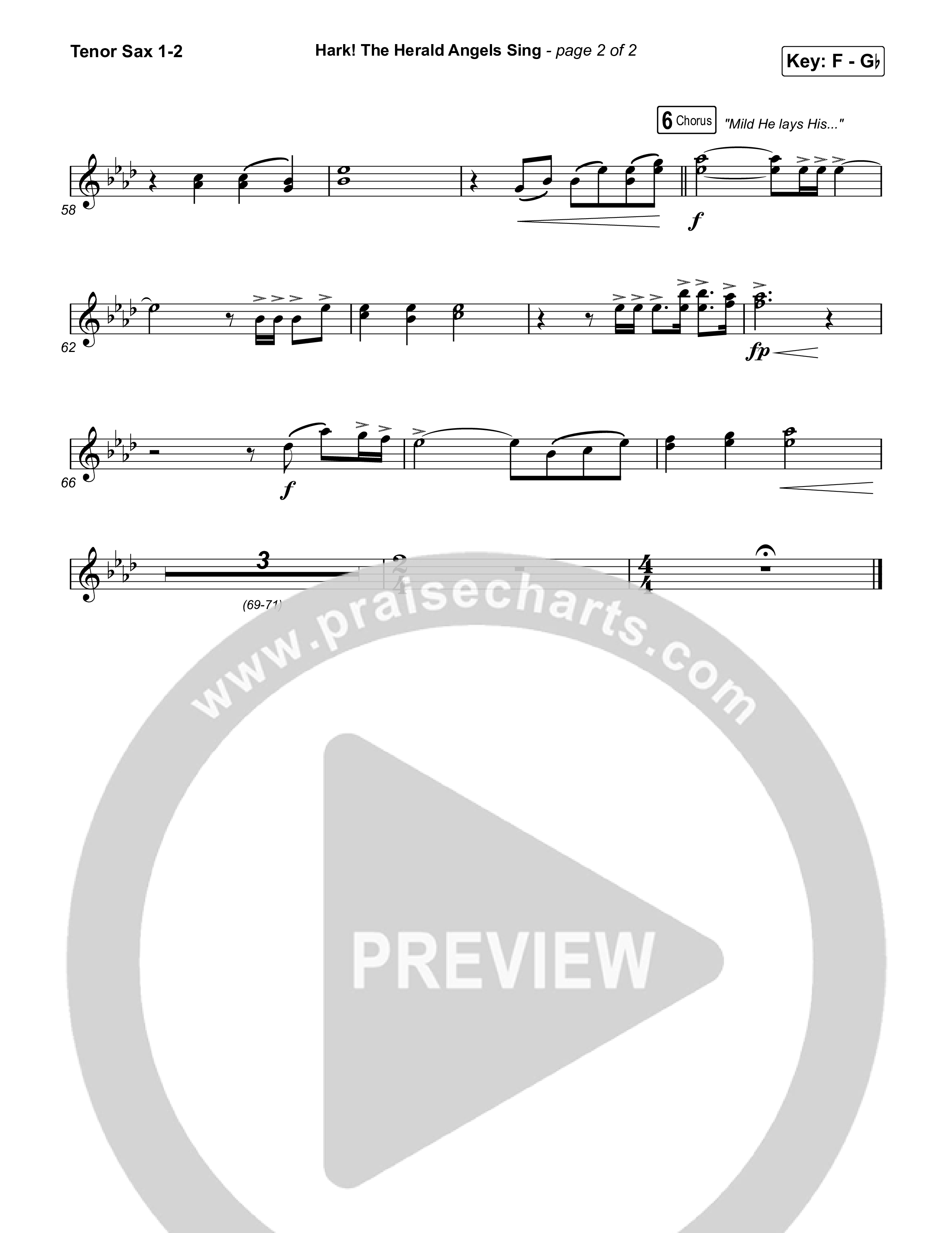 Hark The Herald Angels Sing Tenor Sax 1/2 (Chris Tomlin)